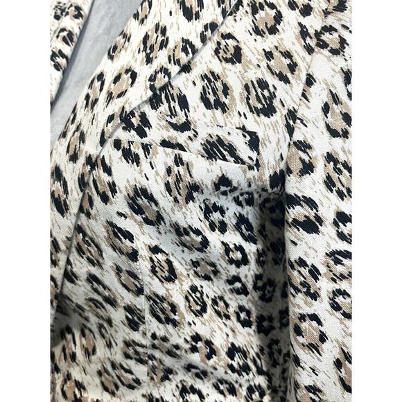 JOIE Anilah 100% Linen Leopard Print Cappuccino Beige Blazer Jacket Sz 2 - Picture 4 of 11